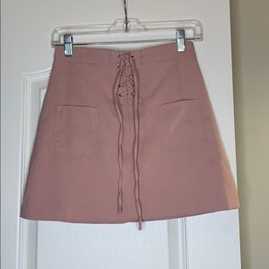 A pink maxi skirt